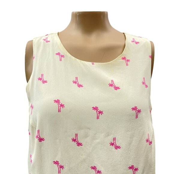 Amanda Uprichard Silk Sleeveless Shift Dress Pink Palm Tree Print Size S - Picture 10 of 10